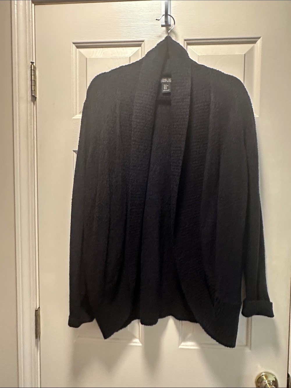EUC Rachel Zoe Black Open-Front Cardigan with Side Pockets